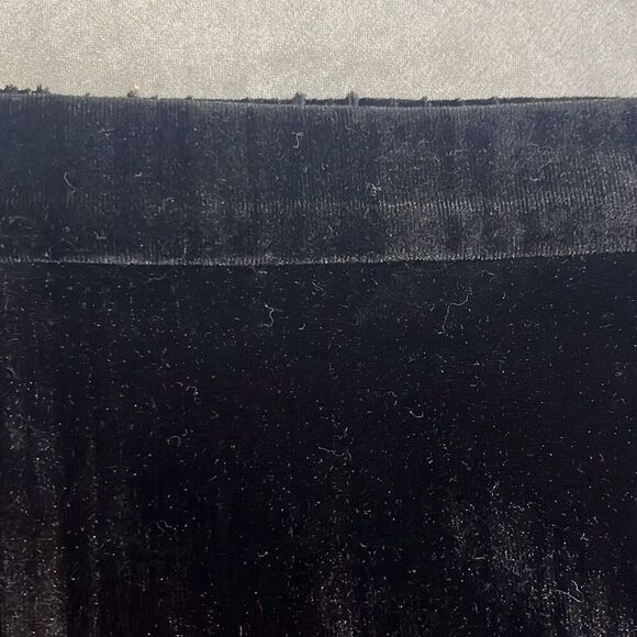 St John Large Black Silver Metallic Velvet Pull On Pants Pockets Stretch Dressy - Picture 5 of 11